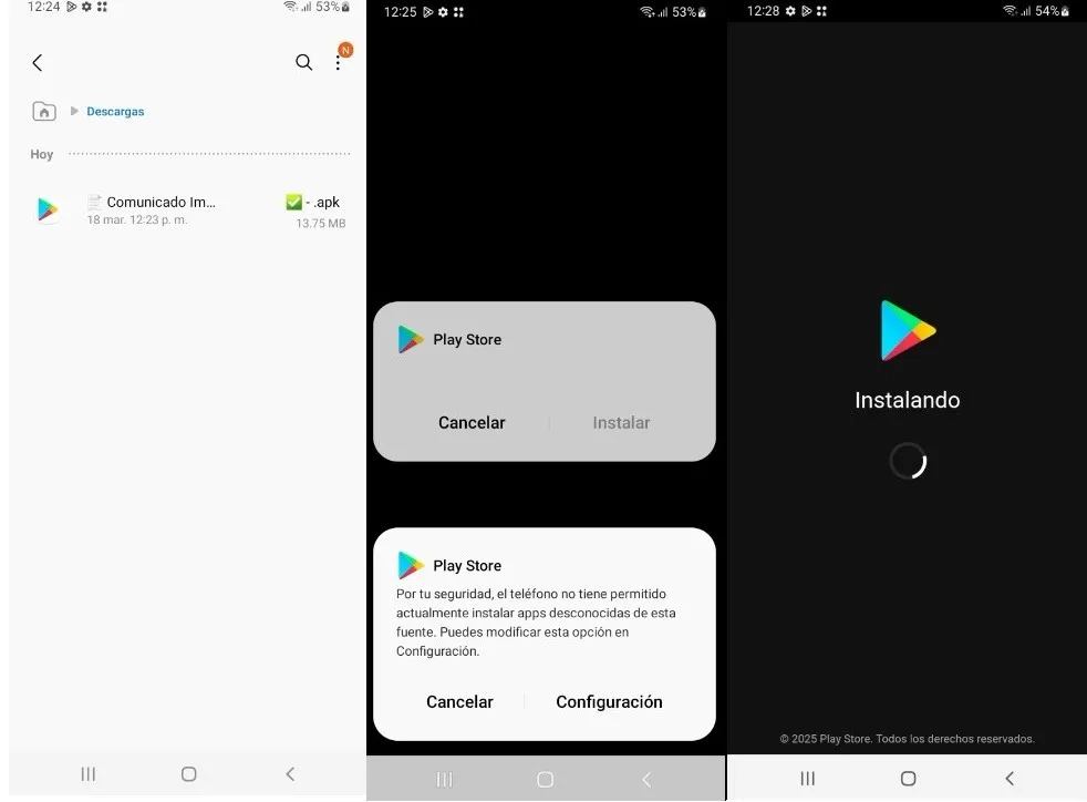 Acción por parte de Play Protect y mensajes eliminados de WhatsApp